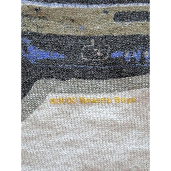 Vintage Beastie Boys Graphic Ringer T-Shirt XL White & Blue Cotton Anvil Men's - Picture 3 of 11